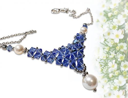 IMG_9118 Handmade Crystal & Pearl Necklace with Earrings
