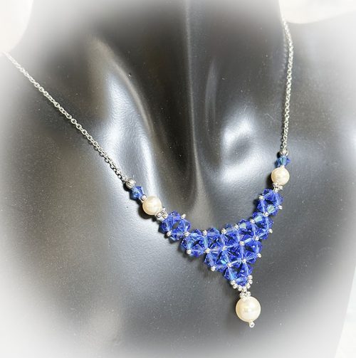 IMG_9119 Handmade Crystal & Pearl Necklace with Earrings