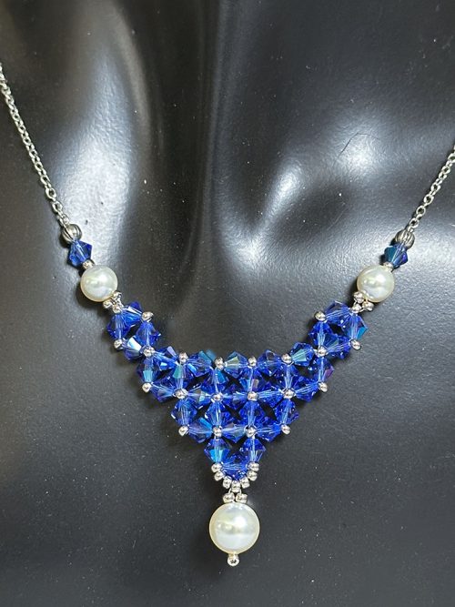 IMG_9120 Handmade Crystal & Pearl Necklace with Earrings