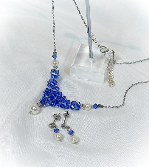 IMG_9842 Handmade Crystal & Pearl Necklace with Earrings