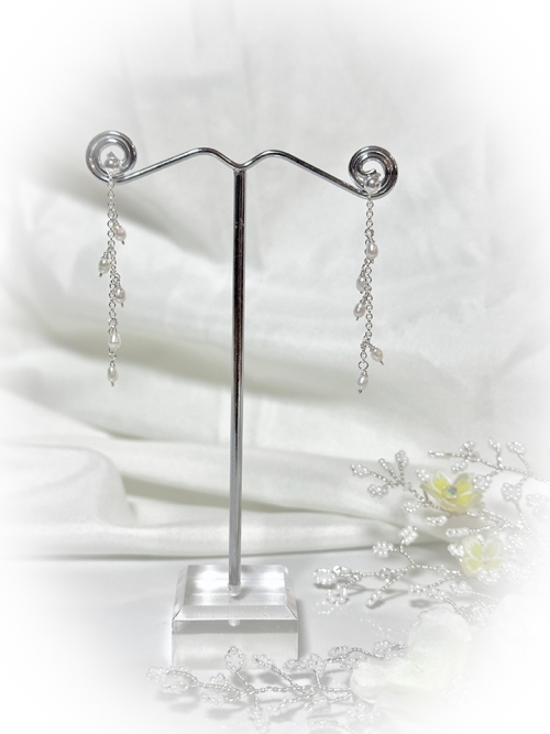 IMG_09791 Freshwater Pearl and Argentium Silver Drop Earrings
