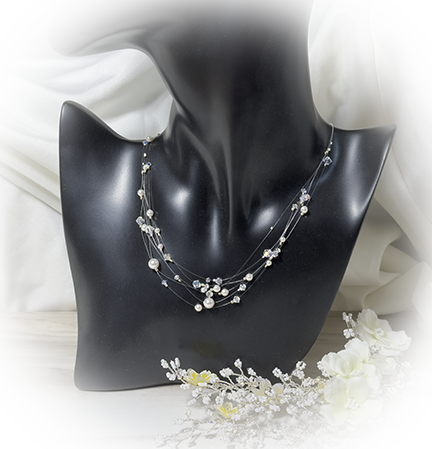 Illusion Pearl & Crystal Necklace