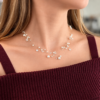 Pearl and Crystal Collarbone Necklace Illusion Pearl & Crystal Necklace